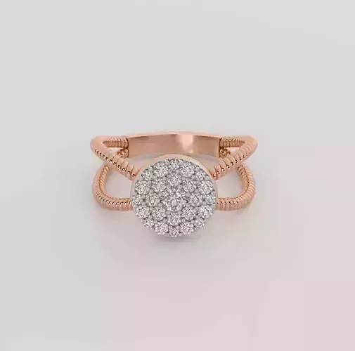 Circle Diaond Head Ring 3dm stl obj renders details 3D print model