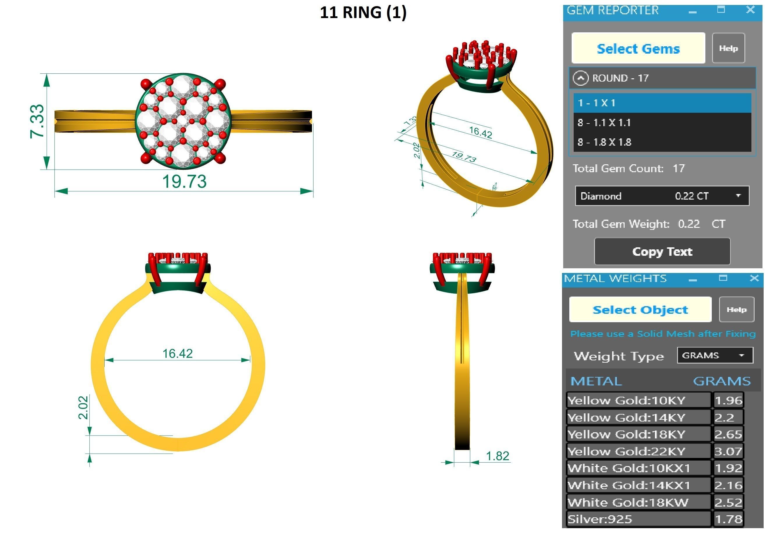 Diamond Ring 3dm stl obj renders details 3D print model_3