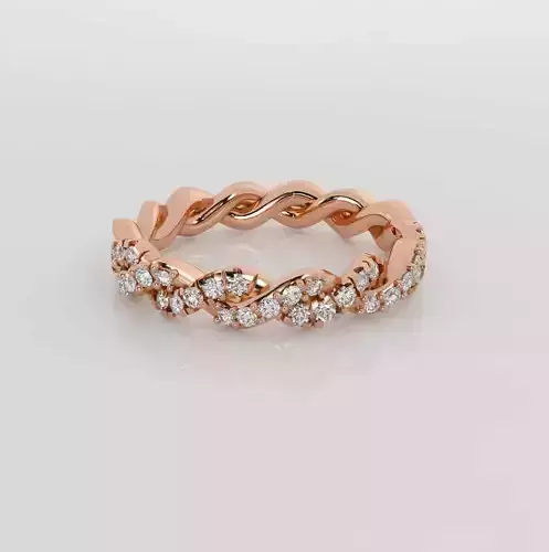 Woven Wire Diamond Ring 3dm stl obj renders details 3D print model