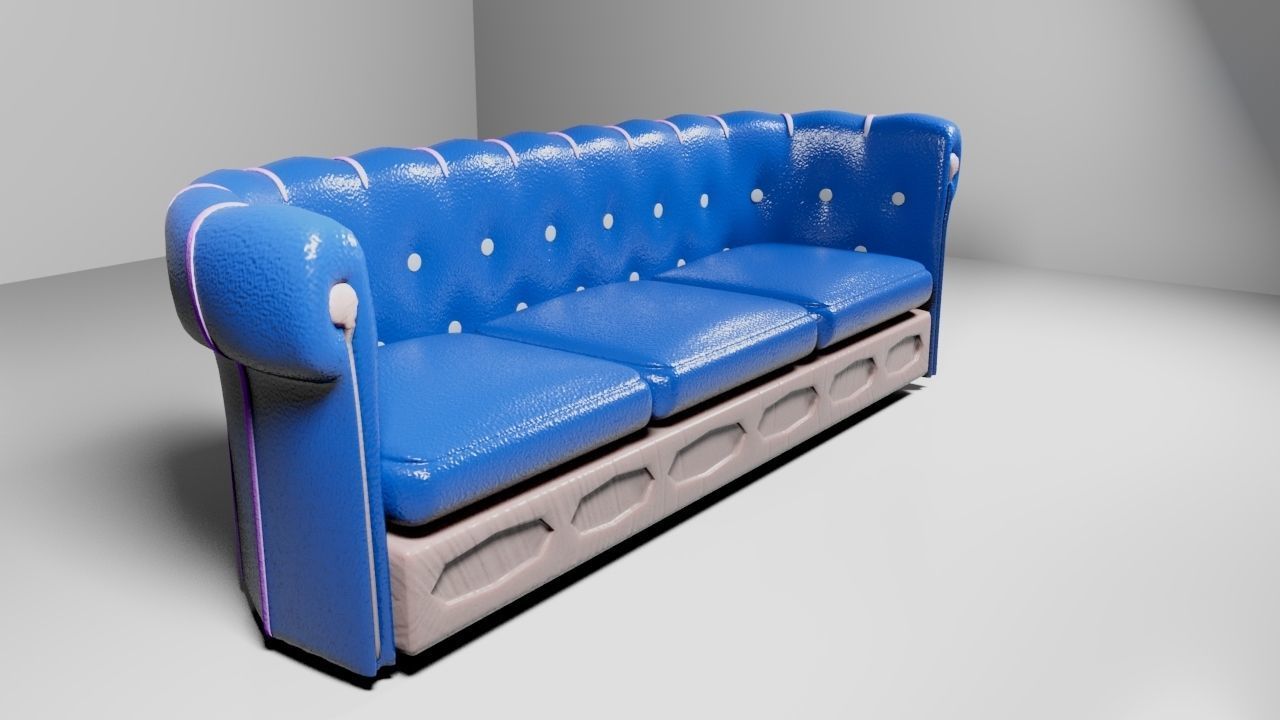 Leather Sofa That is made in Autodesk Maya 3D model_2