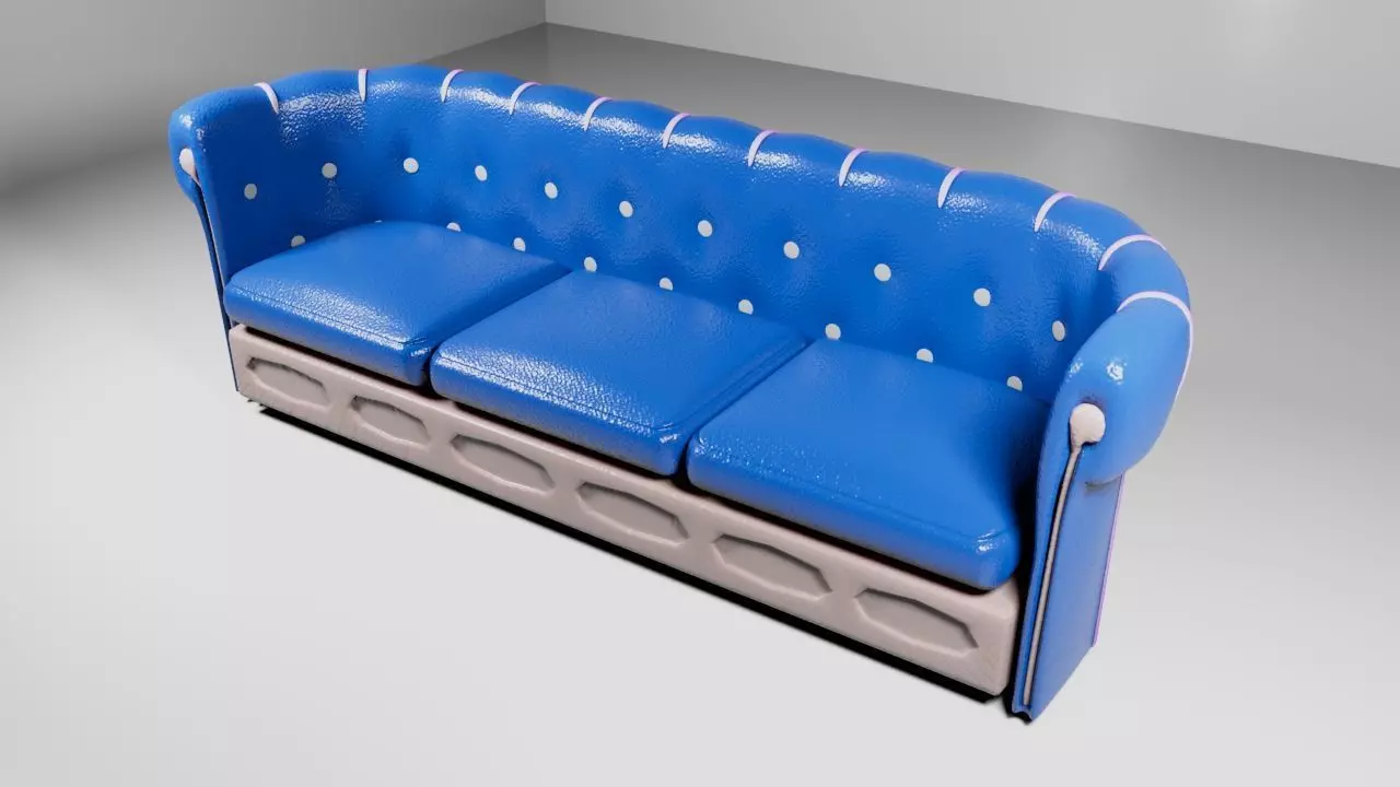 Leather Sofa That is made in Autodesk Maya 3D model_0