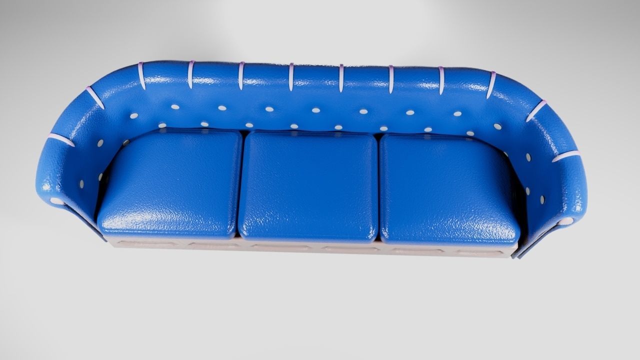 Leather Sofa That is made in Autodesk Maya 3D model_3