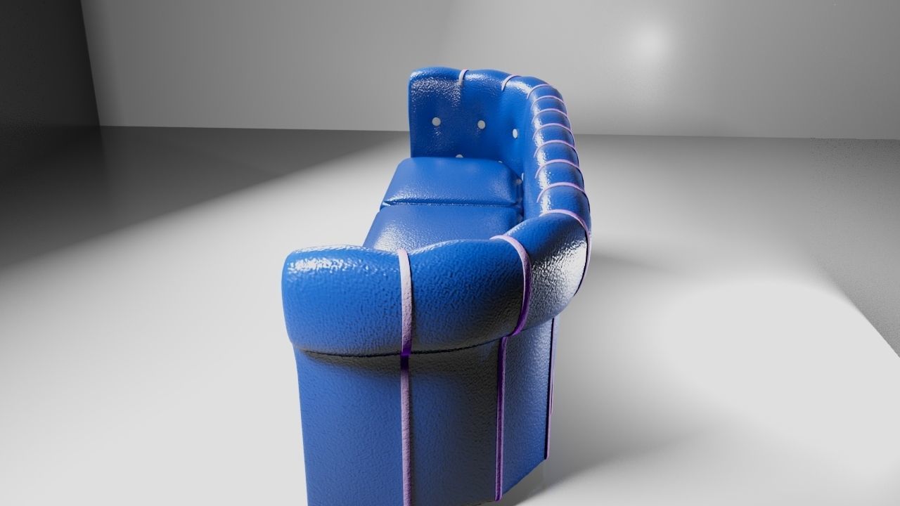 Leather Sofa That is made in Autodesk Maya 3D model_4
