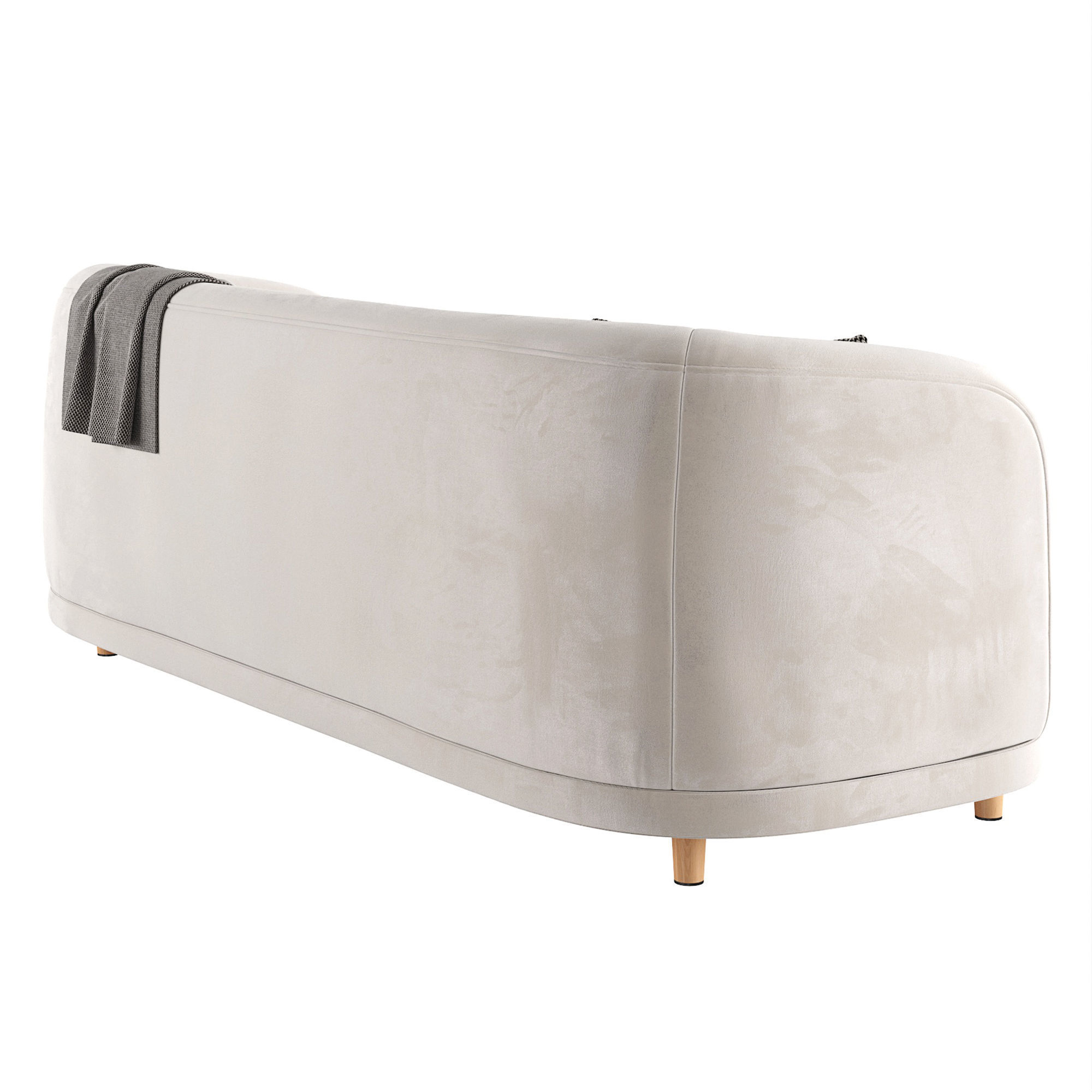 Cora Velvet Curved 3-Seater Couch Sofa by Acanva 3D model_6