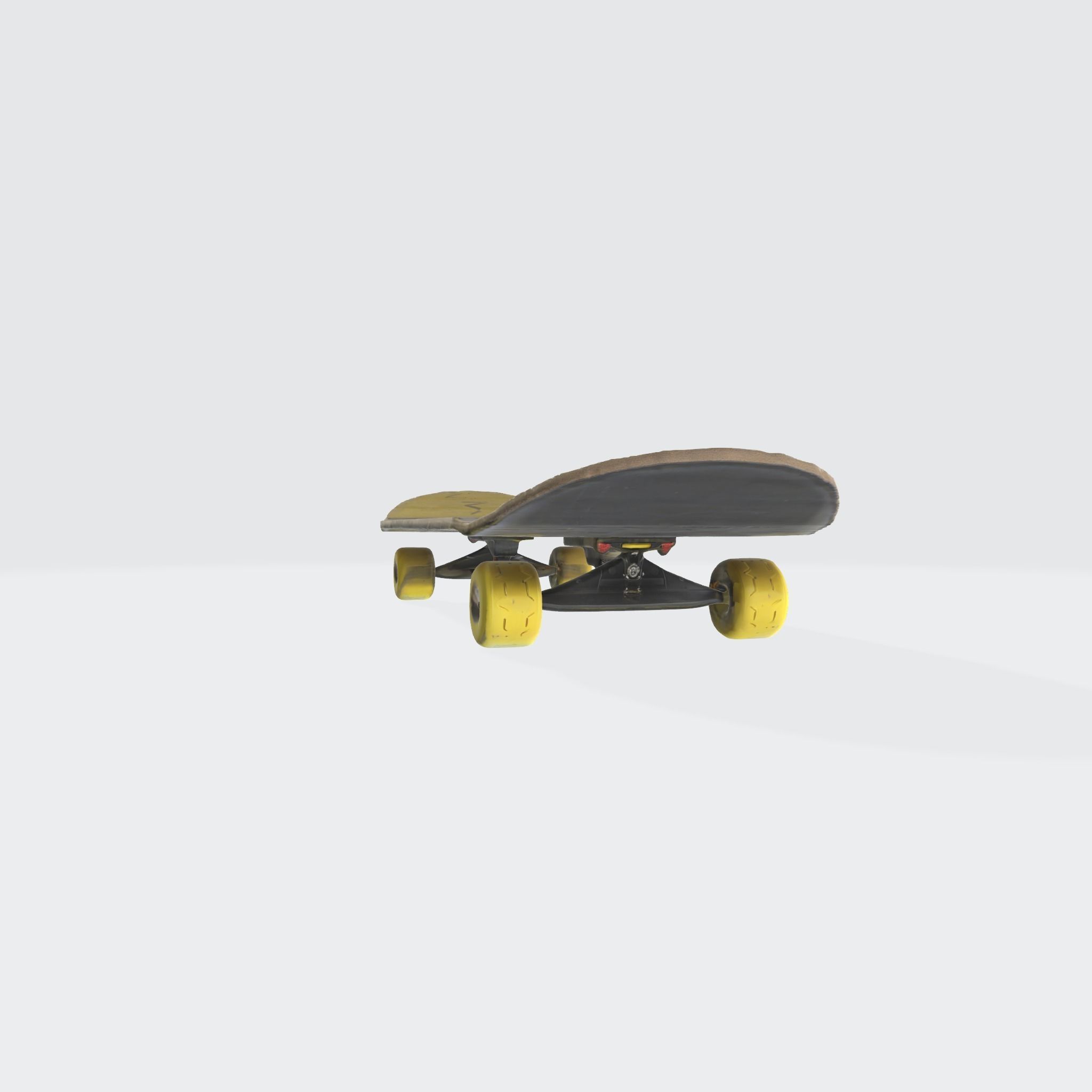 A skateboard with wheels 3D model_2