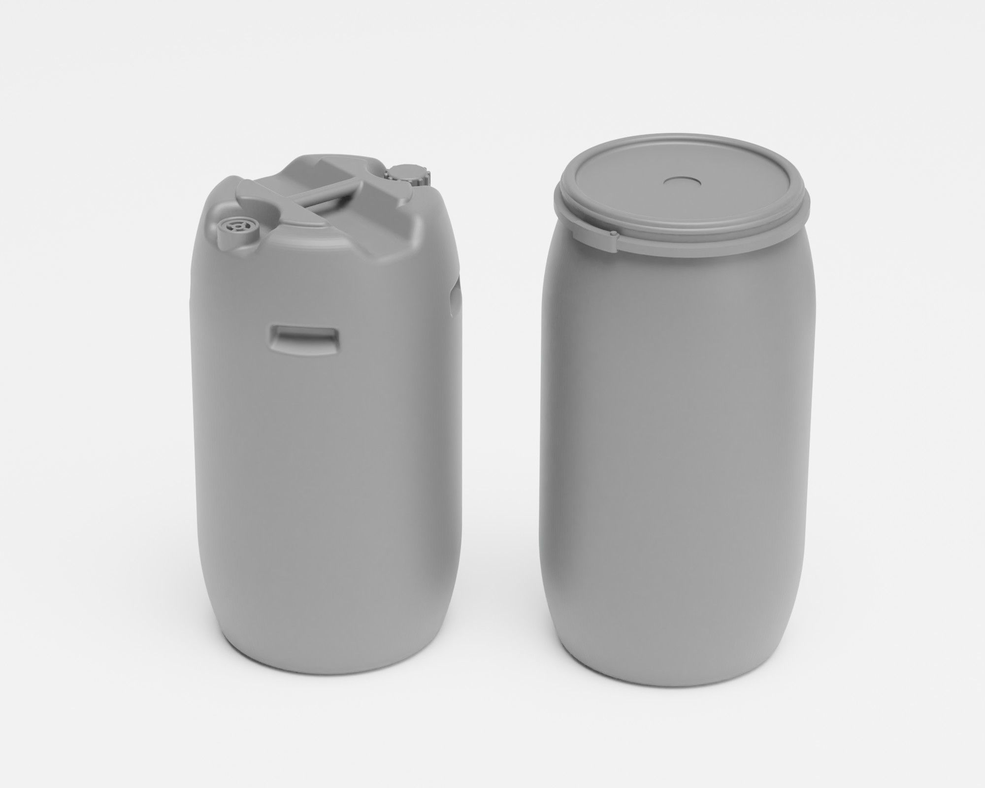 Plastic barrels and canisters in 1-35 scale - supported 3D print model_7