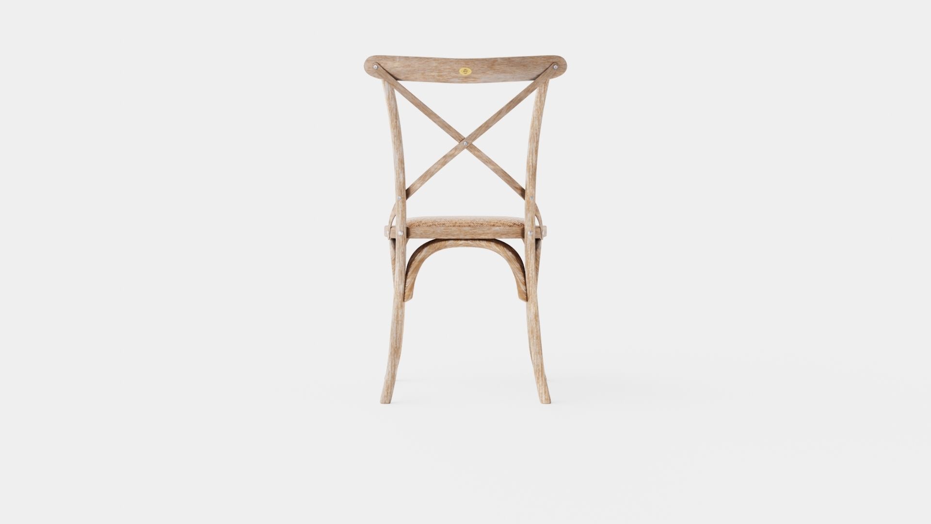Cross dining chair drifted oak Low-poly 3D model_4