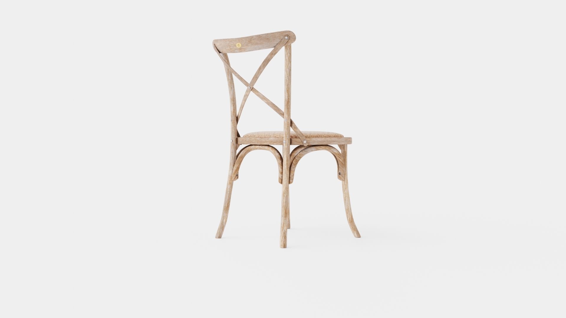 Cross dining chair drifted oak Low-poly 3D model_3