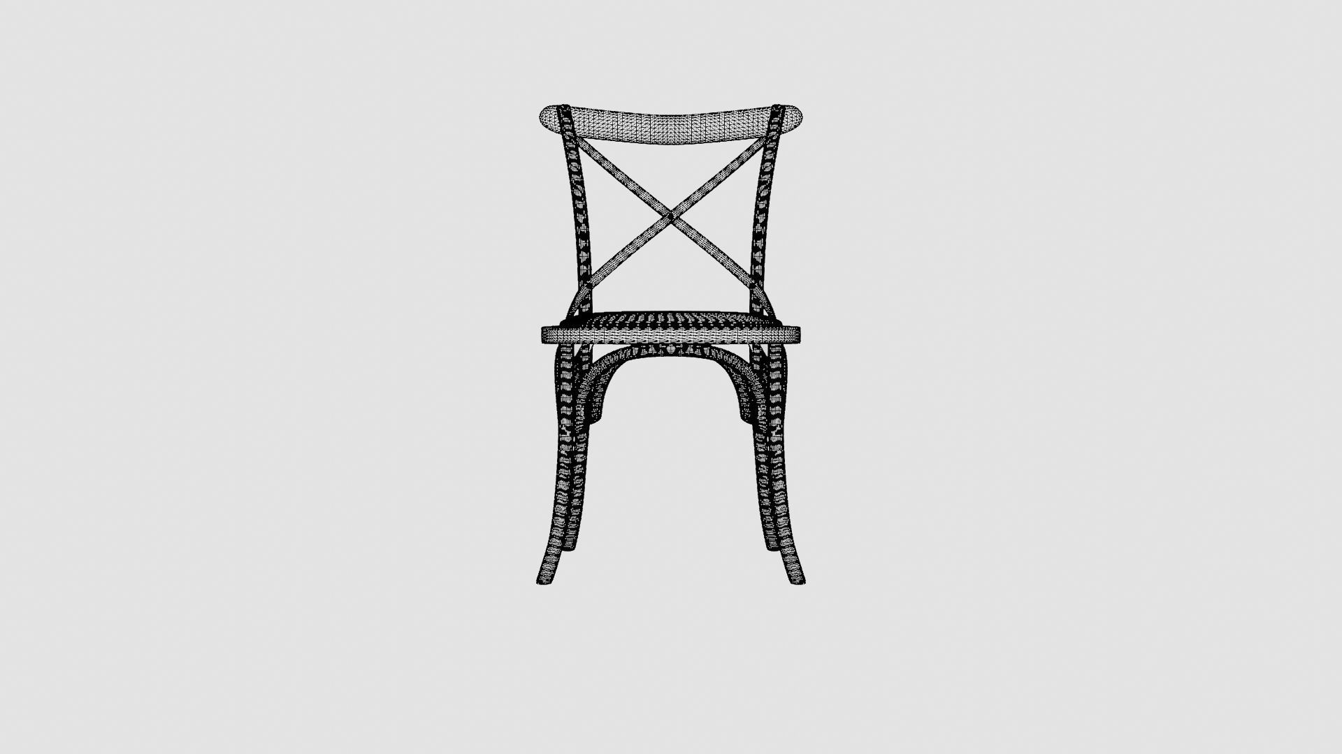 Cross dining chair drifted oak Low-poly 3D model_6