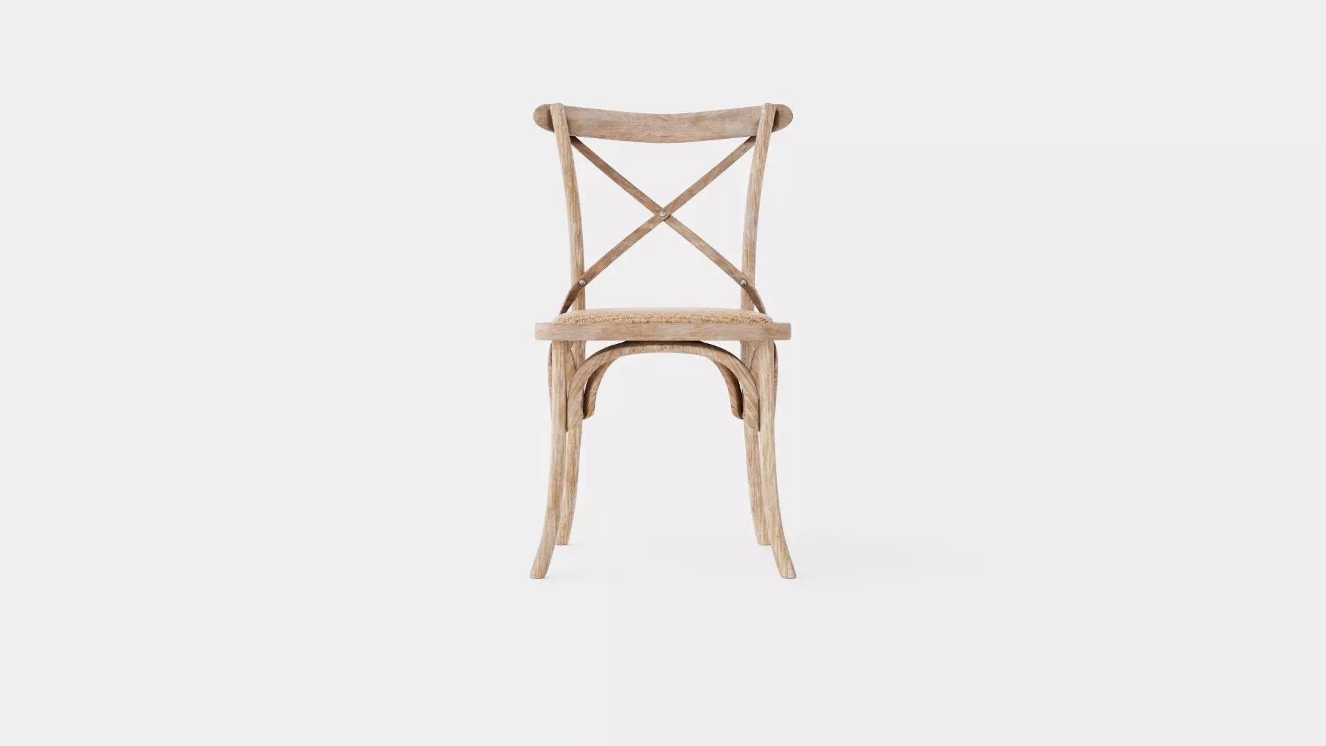 Cross dining chair drifted oak Low-poly 3D model_0