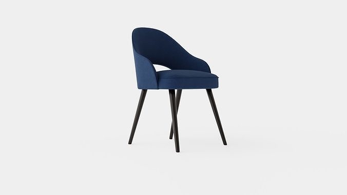 Milano dining chair indigo Low-poly 3D model
