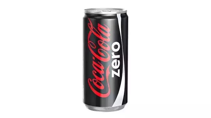 Coca Cola Zero Drink Can Slim 190ml 01 Low-poly 3D model