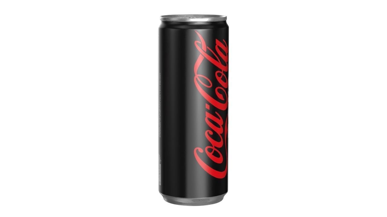 Coca Cola Zero Drink Can Slim 250ml 02 Low-poly 3D model_1