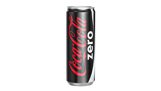 Coca Cola Zero Drink Can Slim 250ml 02 Low-poly 3D model