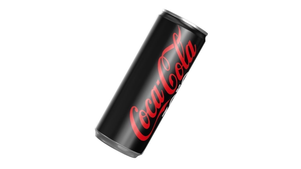 Coca Cola Zero Drink Can Slim 250ml 02 Low-poly 3D model_9