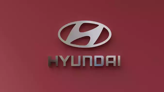 3D hyundai logo