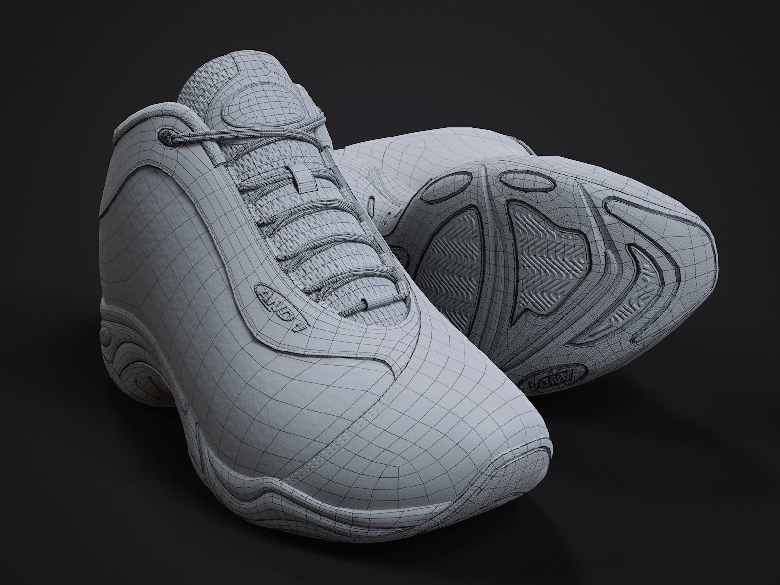 AND1 Tai-Chi sneaker 3 Low-poly 3D model_11
