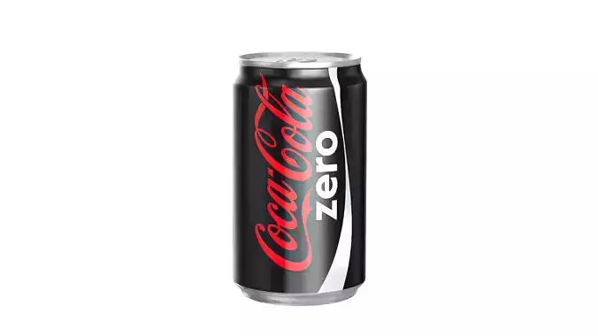 Coca Cola Zero Drink Can Sleek 200ml 03 Low-poly 3D model