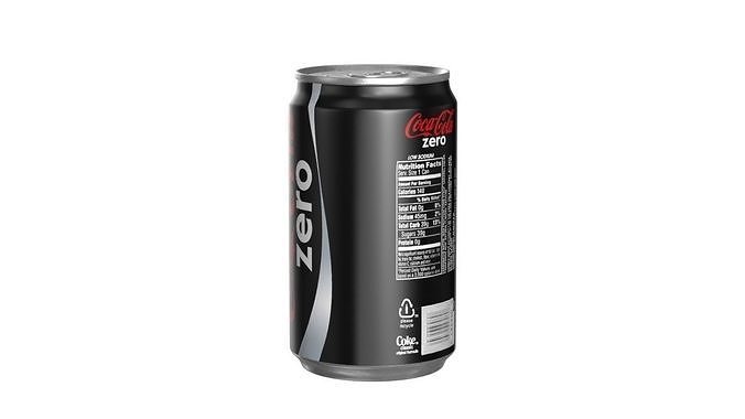 Coca Cola Zero Drink Can Sleek 200ml 03 Low-poly 3D model 4