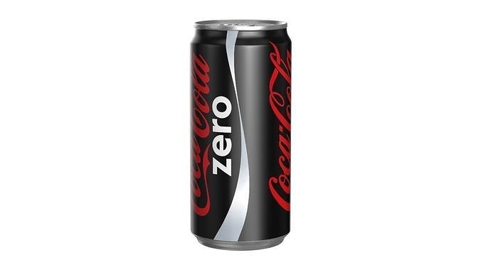 Coca Cola Zero Drink Can Sleek 250ml 04 Low-poly 3D model 7