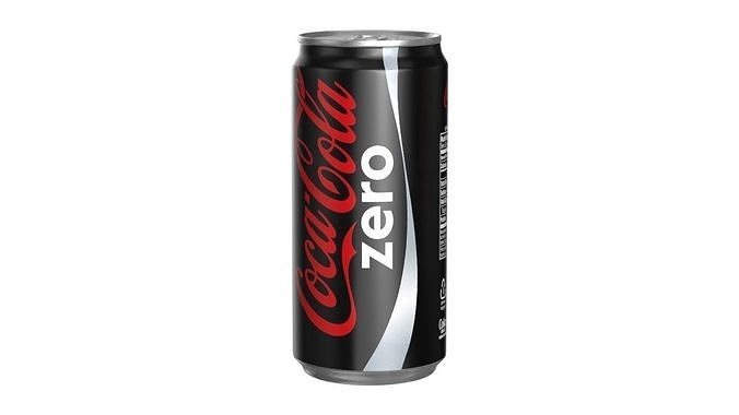 Coca Cola Zero Drink Can Sleek 250ml 04 Low-poly 3D model 5