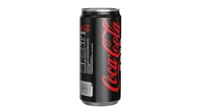 Coca Cola Zero Drink Can Sleek 270ml 05 Low-poly 3D model 2
