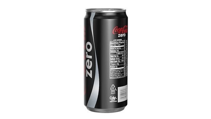 Coca Cola Zero Drink Can Sleek 270ml 05 Low-poly 3D model 4