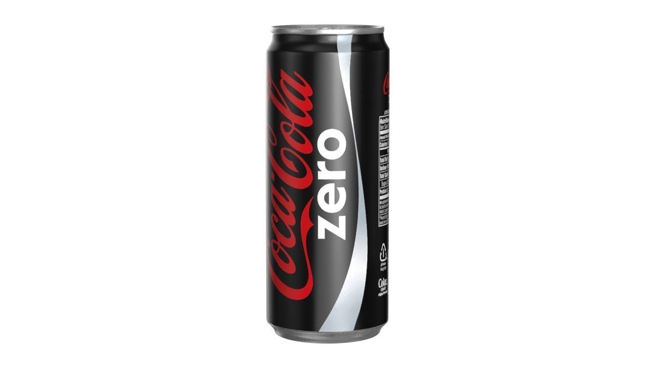Coca Cola Zero Drink Can Sleek 310ml 06 Low-poly 3D model_4