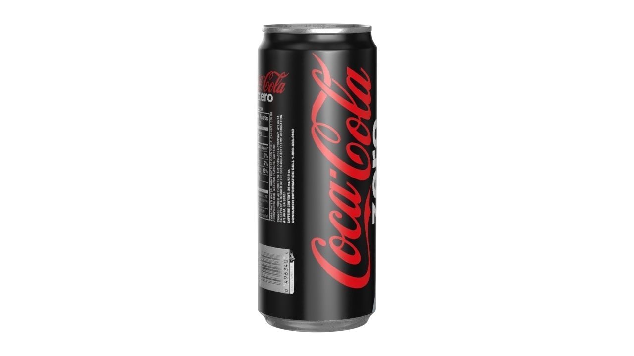 Coca Cola Zero Drink Can Sleek 310ml 06 Low-poly 3D model_1