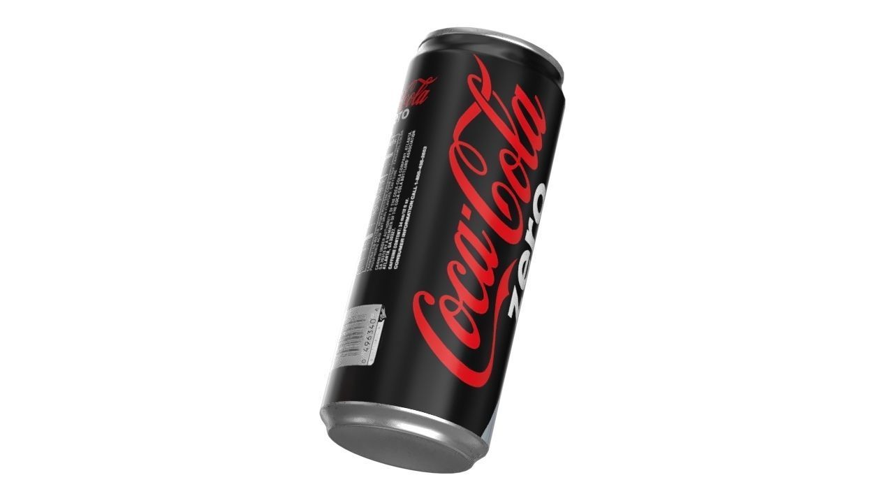 Coca Cola Zero Drink Can Sleek 310ml 06 Low-poly 3D model_10