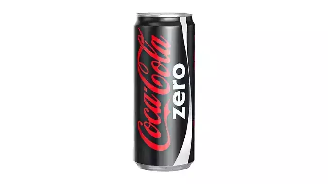 Coca Cola Zero Drink Can Sleek 310ml 06 Low-poly 3D model