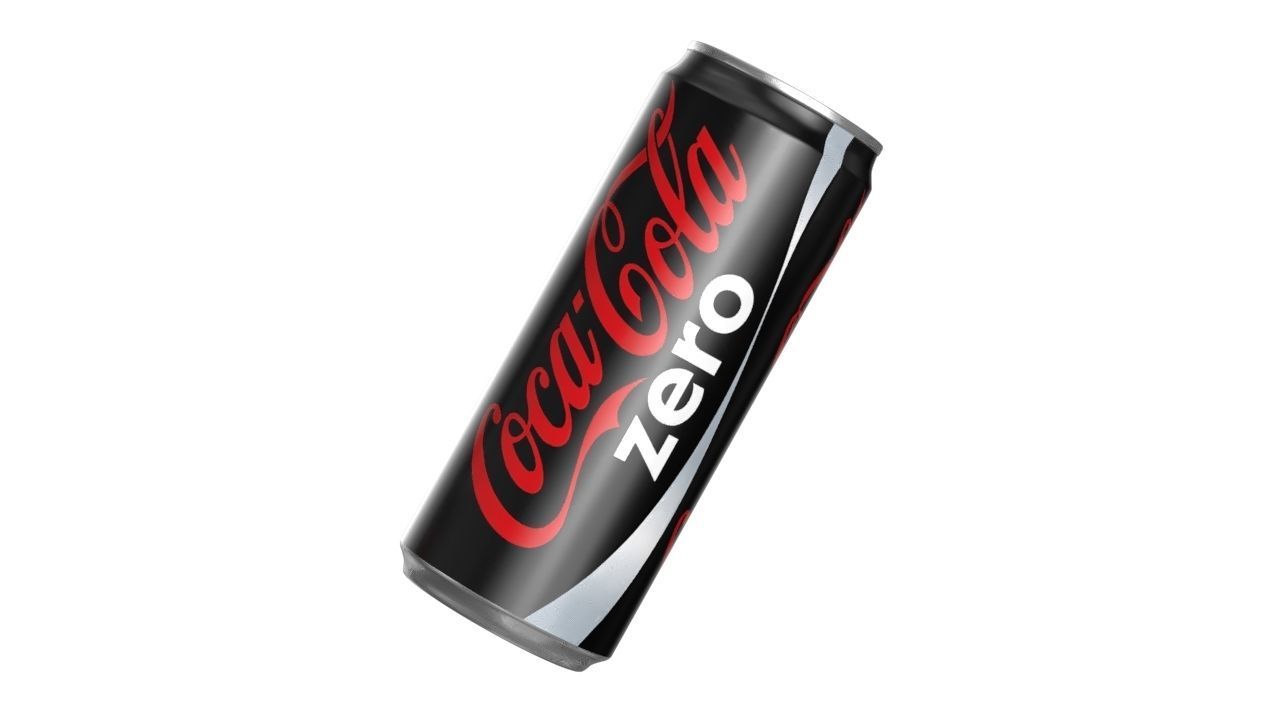Coca Cola Zero Drink Can Sleek 310ml 06 Low-poly 3D model_9