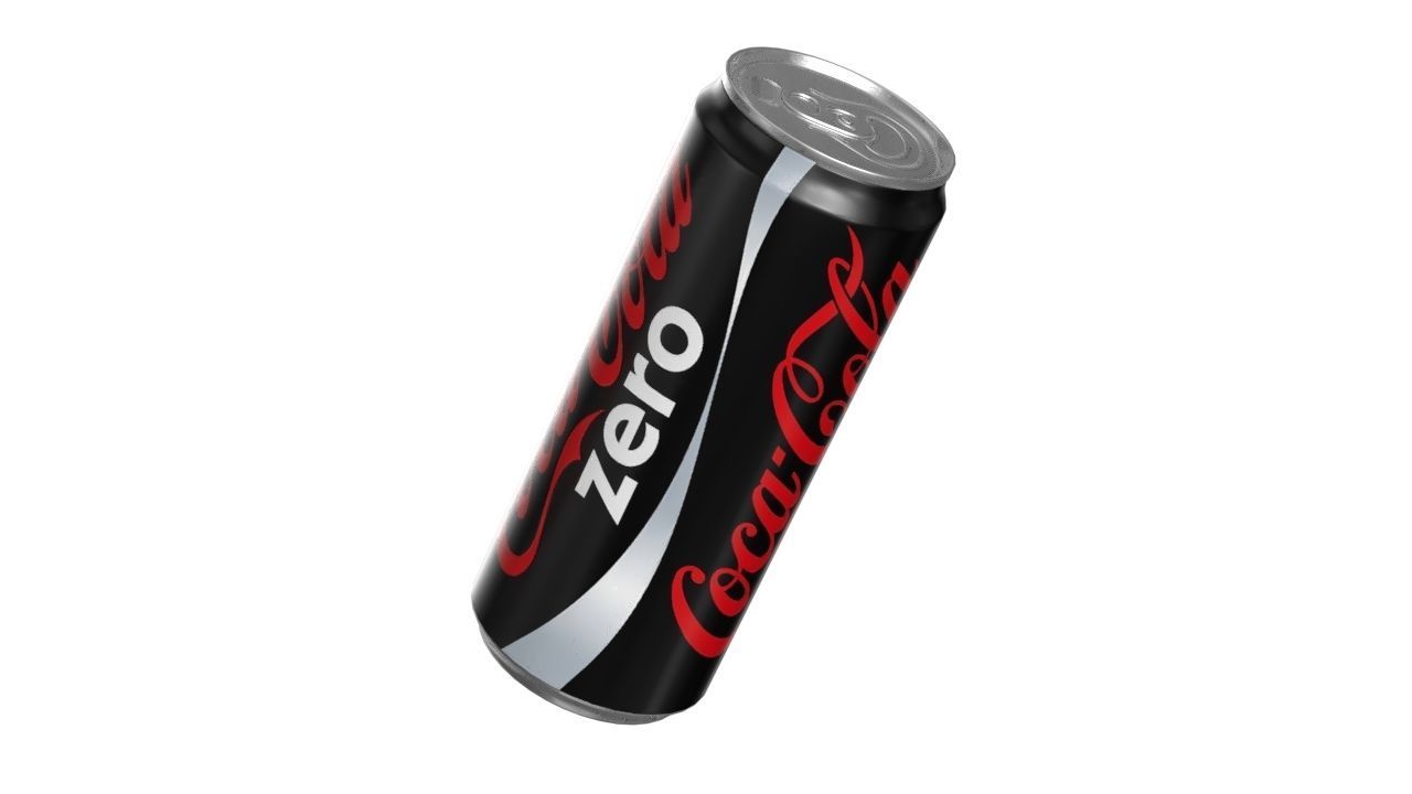 Coca Cola Zero Drink Can Sleek 310ml 06 Low-poly 3D model_8