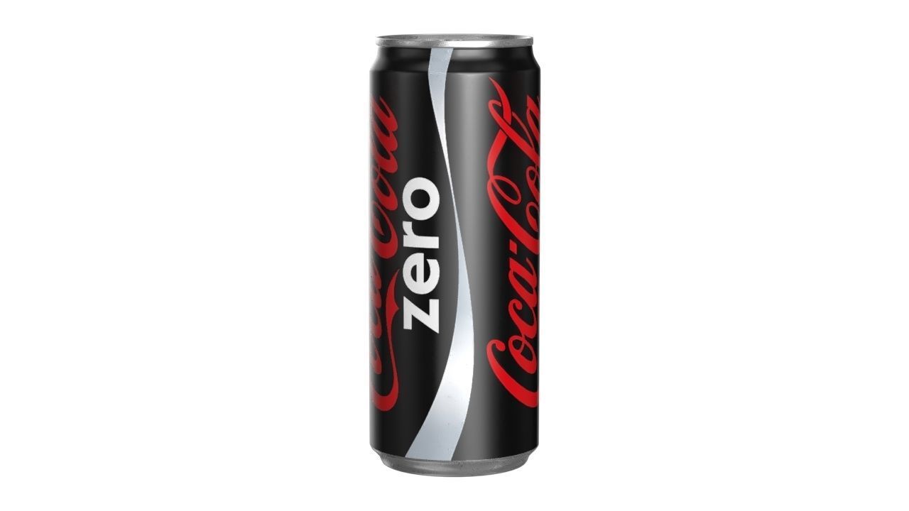 Coca Cola Zero Drink Can Sleek 310ml 06 Low-poly 3D model_6