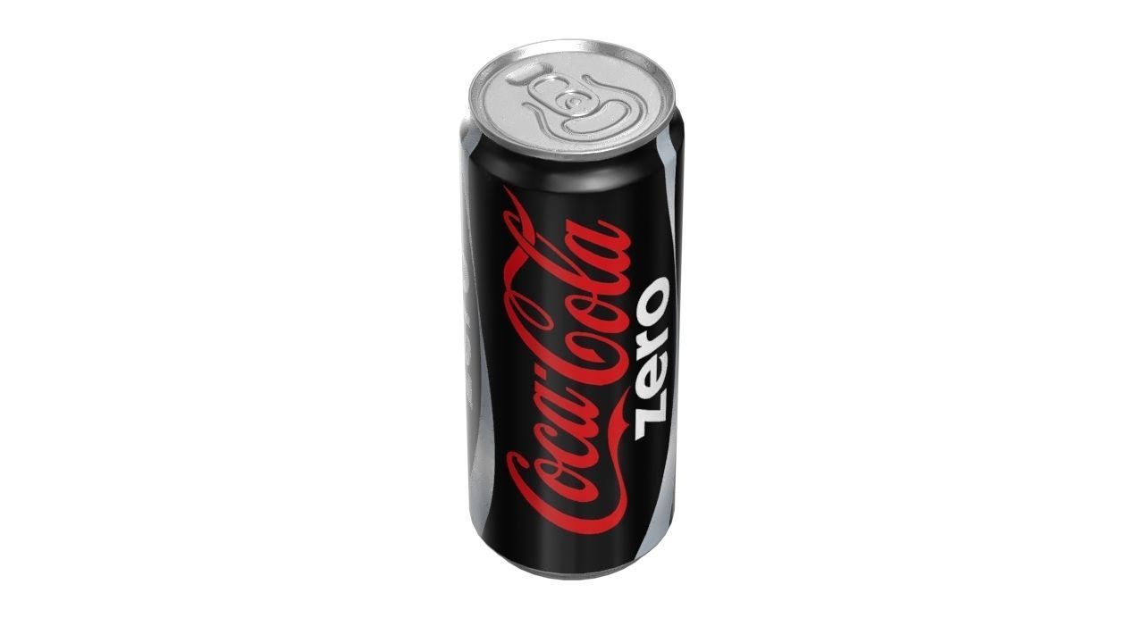 Coca Cola Zero Drink Can Sleek 310ml 06 Low-poly 3D model_7