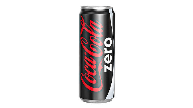 Coca Cola Zero Drink Can Sleek 330ml 07 Low-poly 3D model