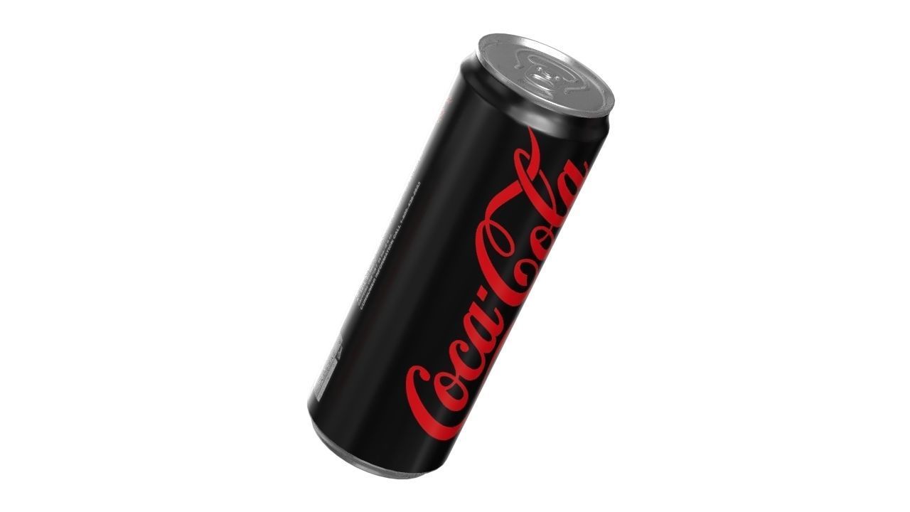 Coca Cola Zero Drink Can Sleek 355ml 08 Low-poly 3D model_8