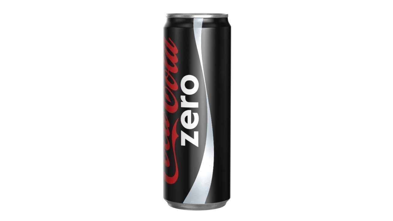 Coca Cola Zero Drink Can Sleek 355ml 08 Low-poly 3D model_6