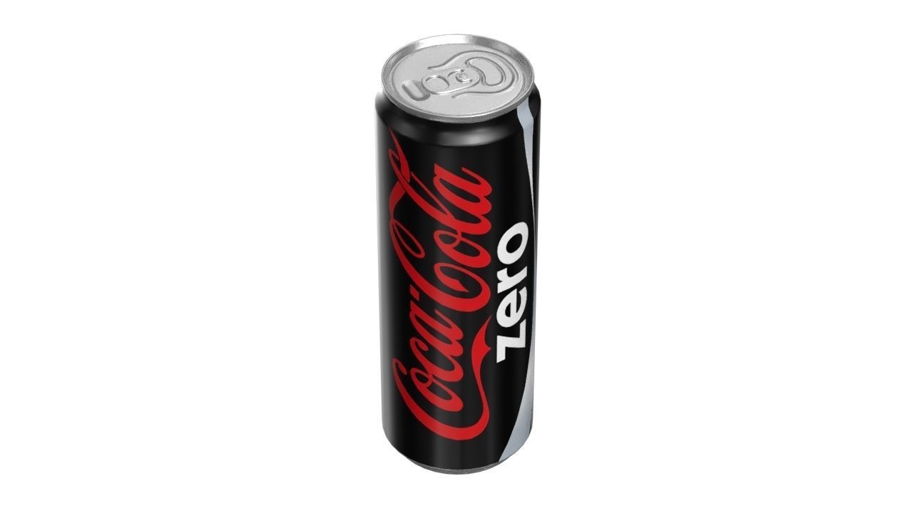 Coca Cola Zero Drink Can Sleek 355ml 08 Low-poly 3D model_7