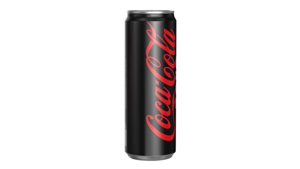 Coca Cola Zero Drink Can Sleek 355ml 08 Low-poly 3D model_1