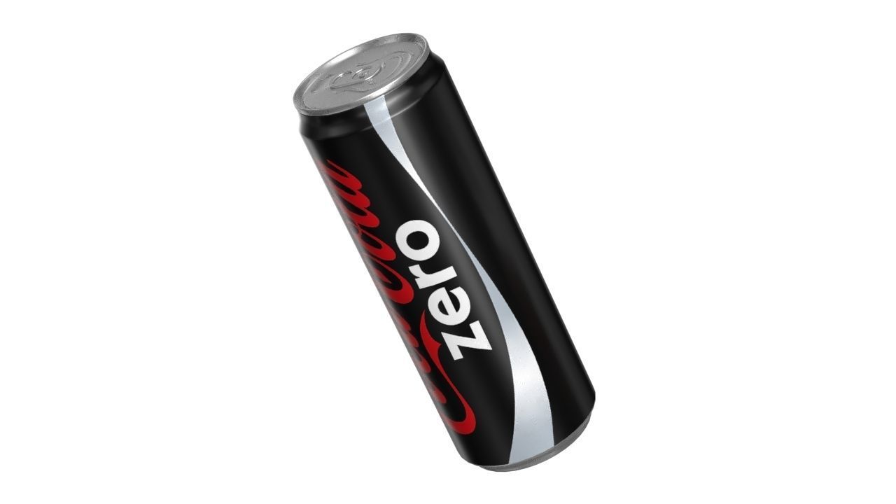 Coca Cola Zero Drink Can Sleek 355ml 08 Low-poly 3D model_13