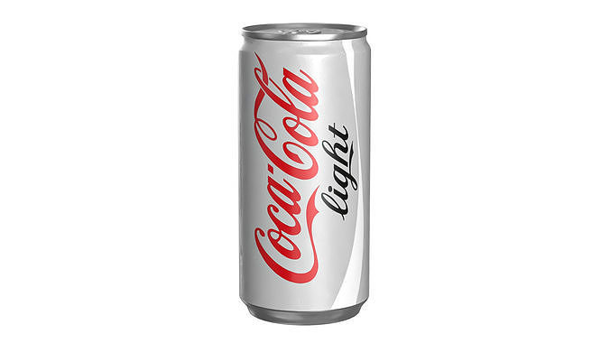 Coca Cola Light Drink Can Slim 190ml 01 Low-poly 3D model