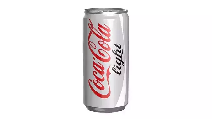 Coca Cola Light Drink Can Slim 190ml 01 Low-poly 3D model