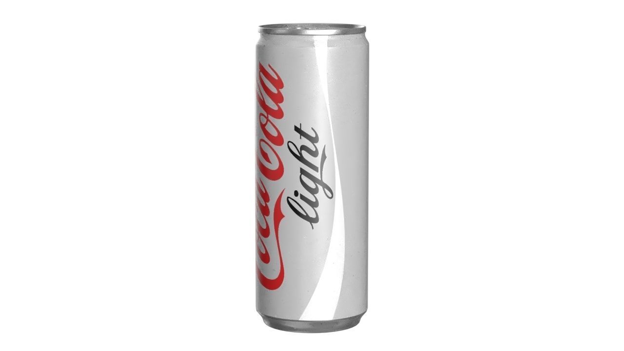 Coca Cola Light Drink Can Slim 250ml 02 Low-poly 3D model_6