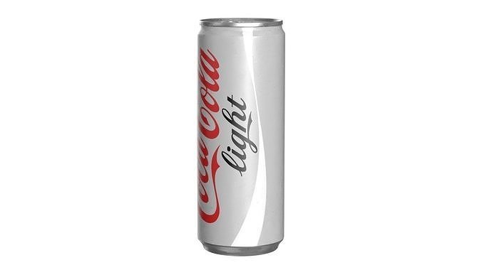 Coca Cola Light Drink Can Slim 250ml 02 Low-poly 3D model 7