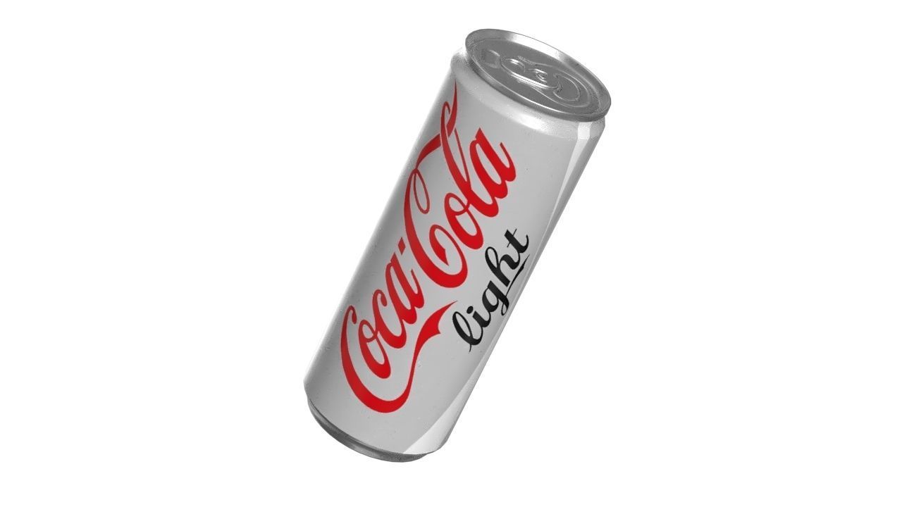 Coca Cola Light Drink Can Slim 250ml 02 Low-poly 3D model_8