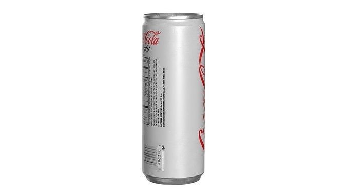 Coca Cola Light Drink Can Slim 250ml 02 Low-poly 3D model 3
