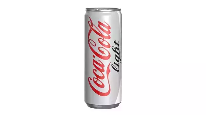 Coca Cola Light Drink Can Slim 250ml 02 Low-poly 3D model