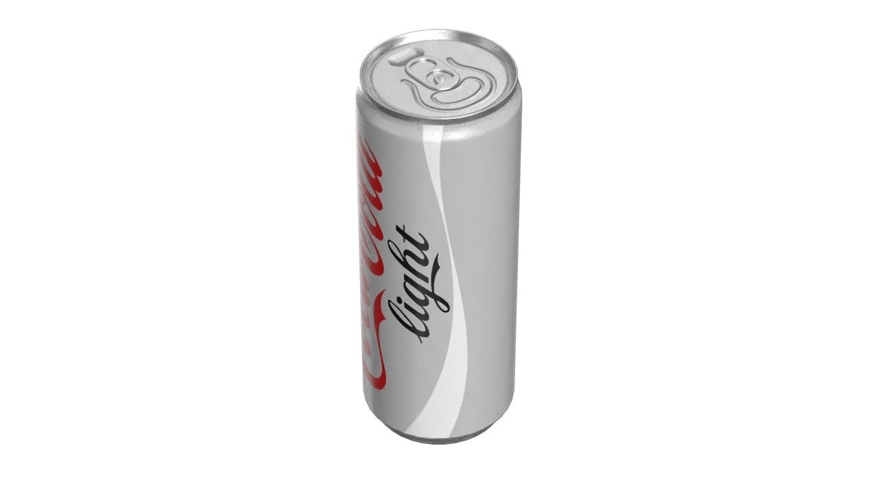 Coca Cola Light Drink Can Slim 250ml 02 Low-poly 3D model_7