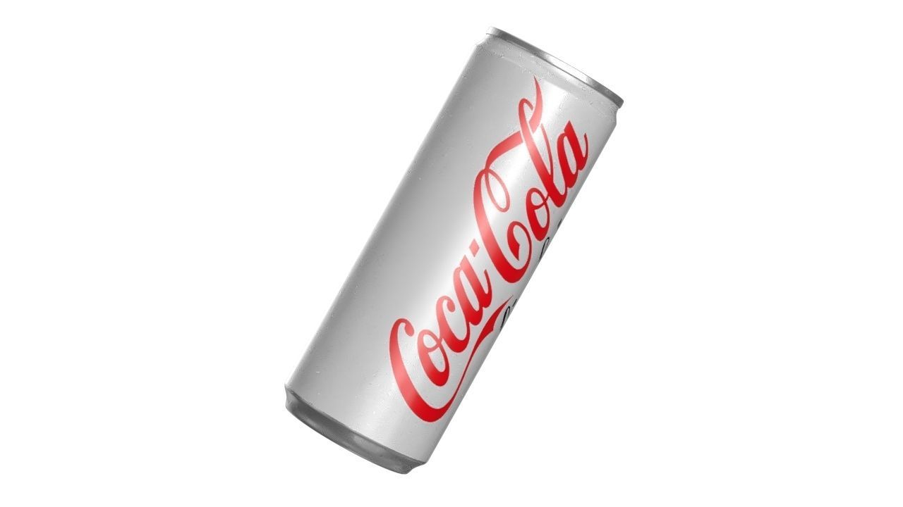 Coca Cola Light Drink Can Slim 250ml 02 Low-poly 3D model_9